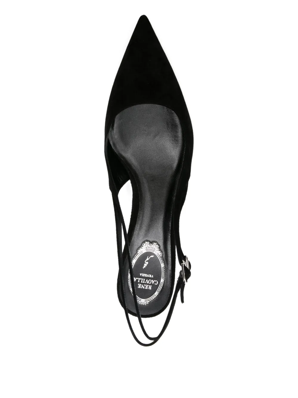 René Caovilla 60mm slingback pointed-toe heeled pumps Black