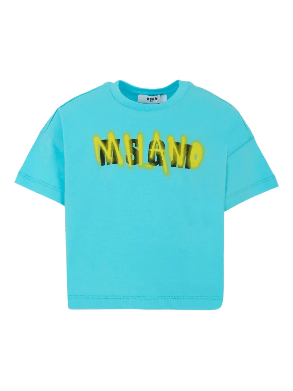 MSGM Kids graffiti-print T-shirt Blauw
