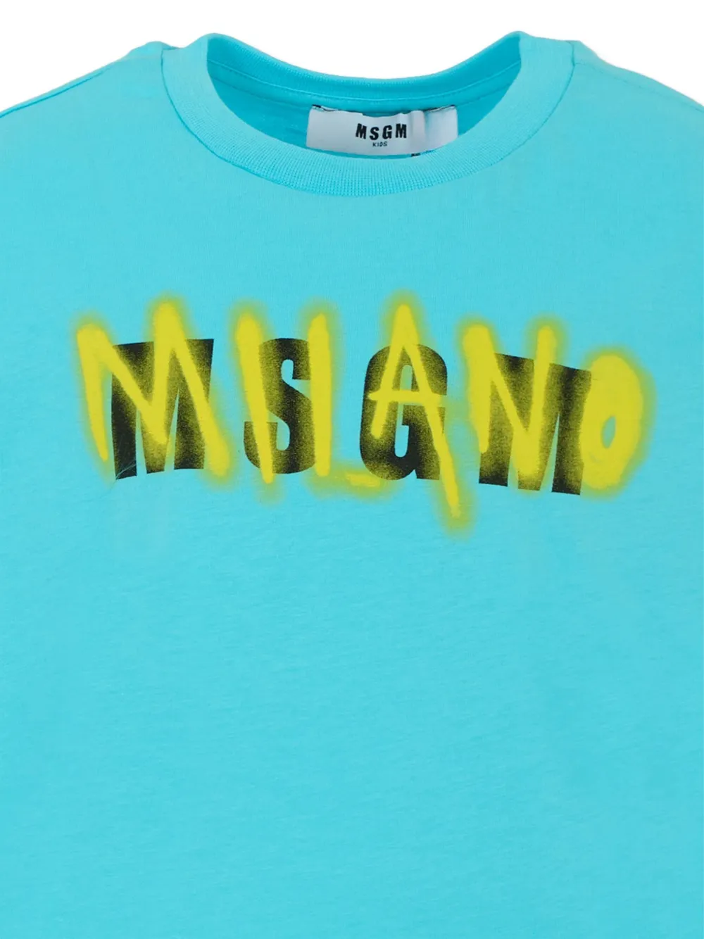 MSGM Kids graffiti-print T-shirt Blauw