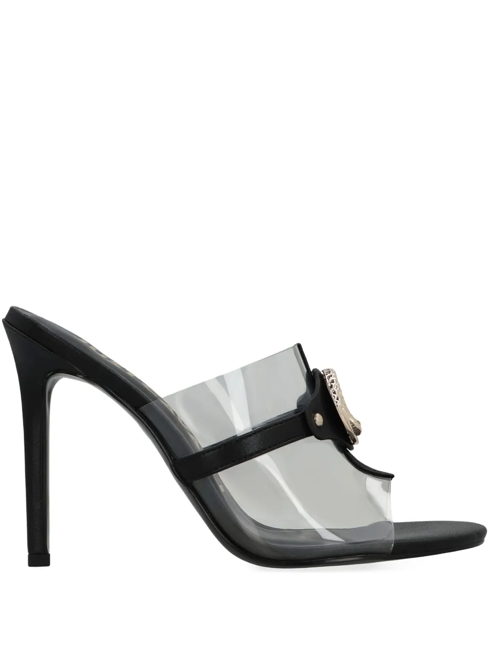Just Cavalli 100mm Logo-plaque Clear-panel Mules In White