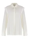 Max Mara ruffled-shoulder silk shirt - White