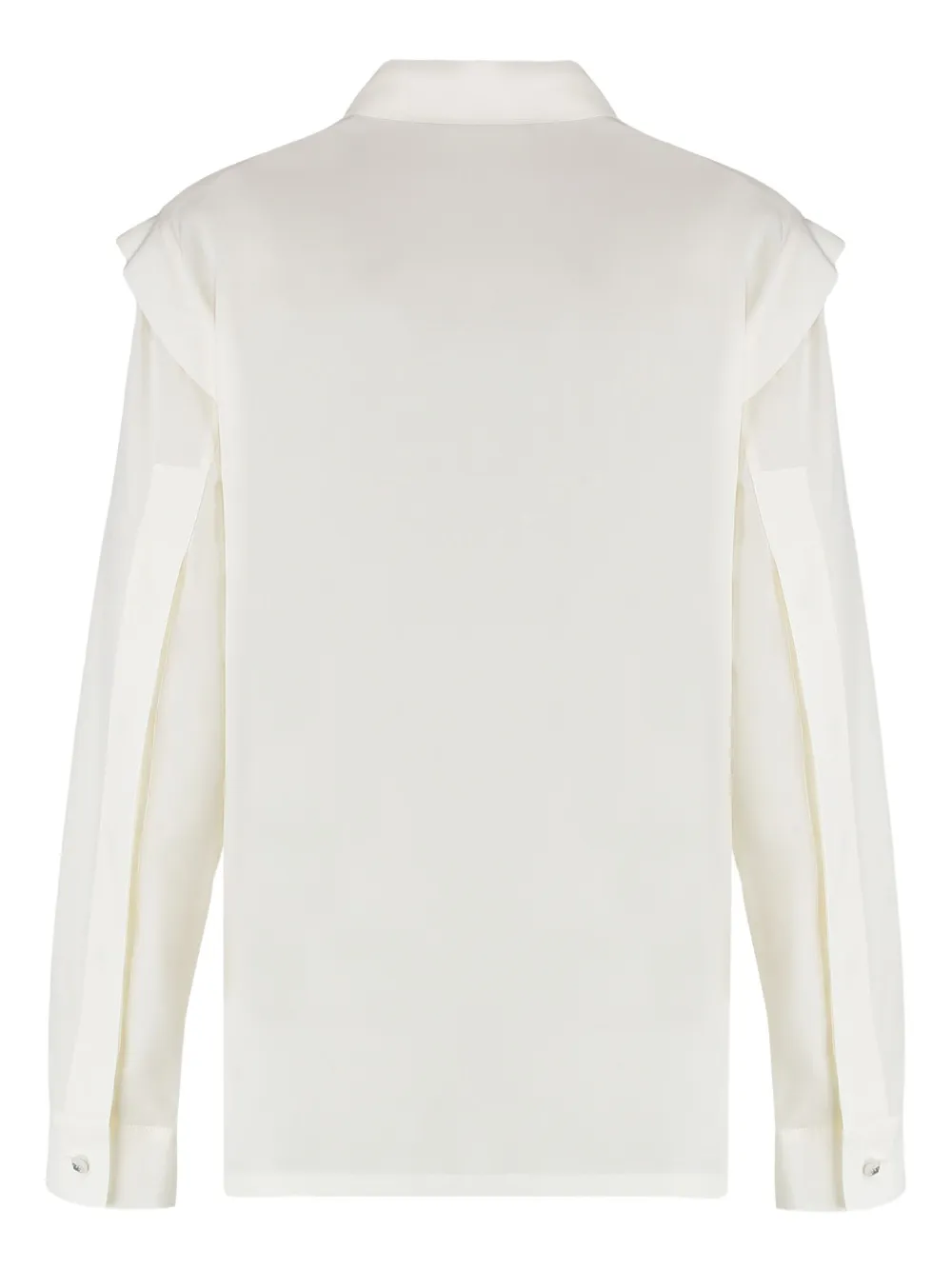 Max Mara ruffled-shoulder silk shirt Wit