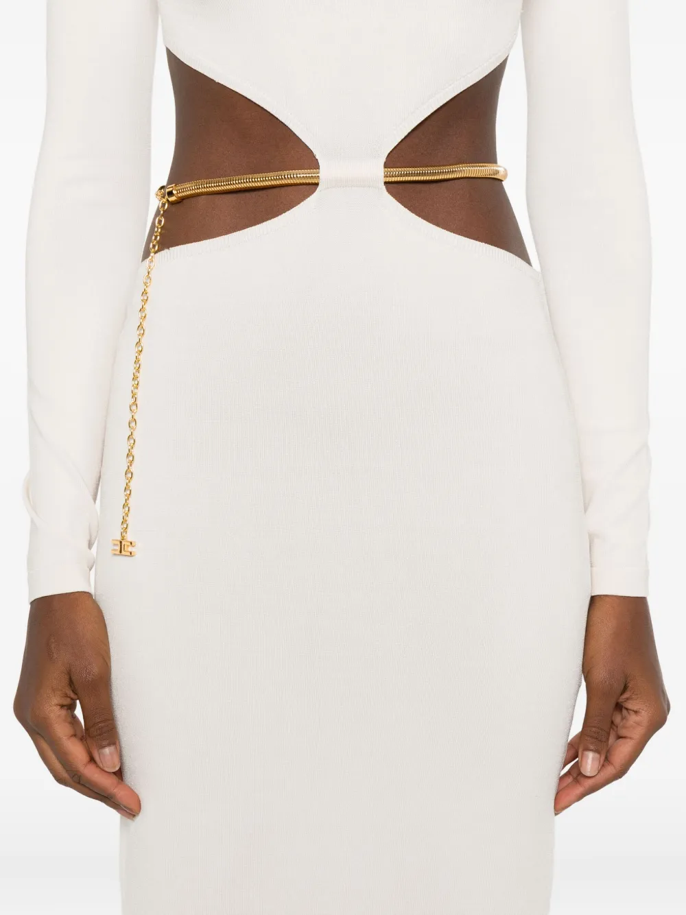 Elisabetta Franchi cut-out maxi dress Beige
