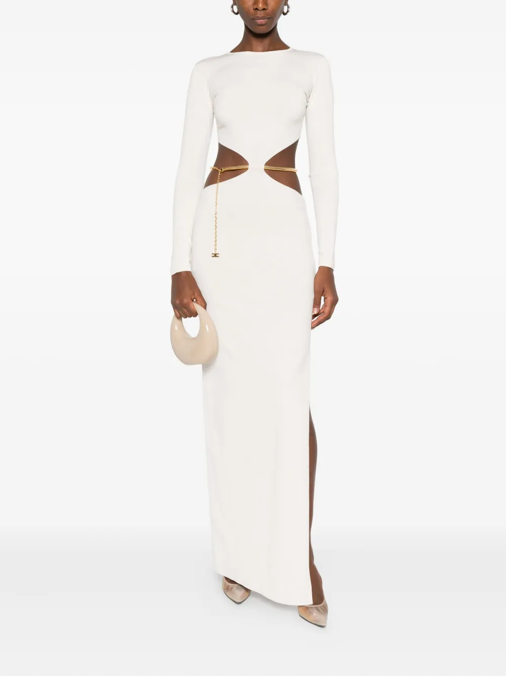 Elisabetta Franchi cut-out maxi dress Beige