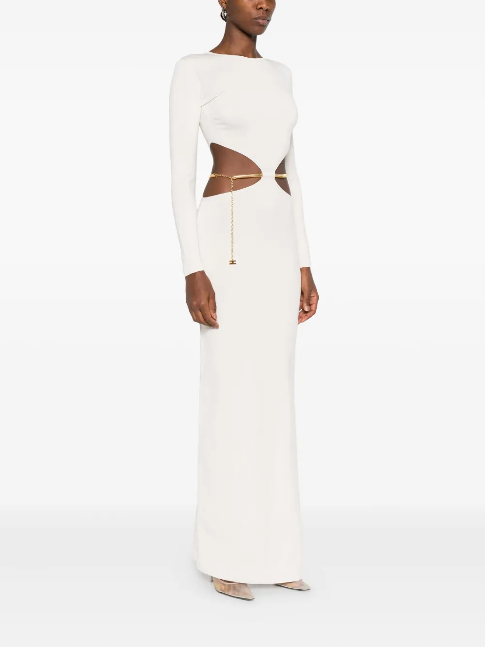 Elisabetta Franchi cut-out maxi dress Beige