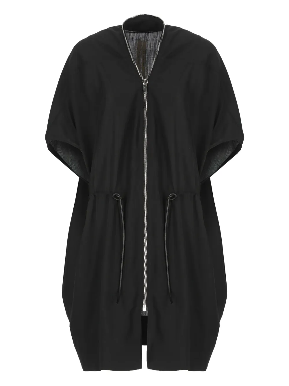 Rick Owens Sail zip-front drawstring coat Zwart