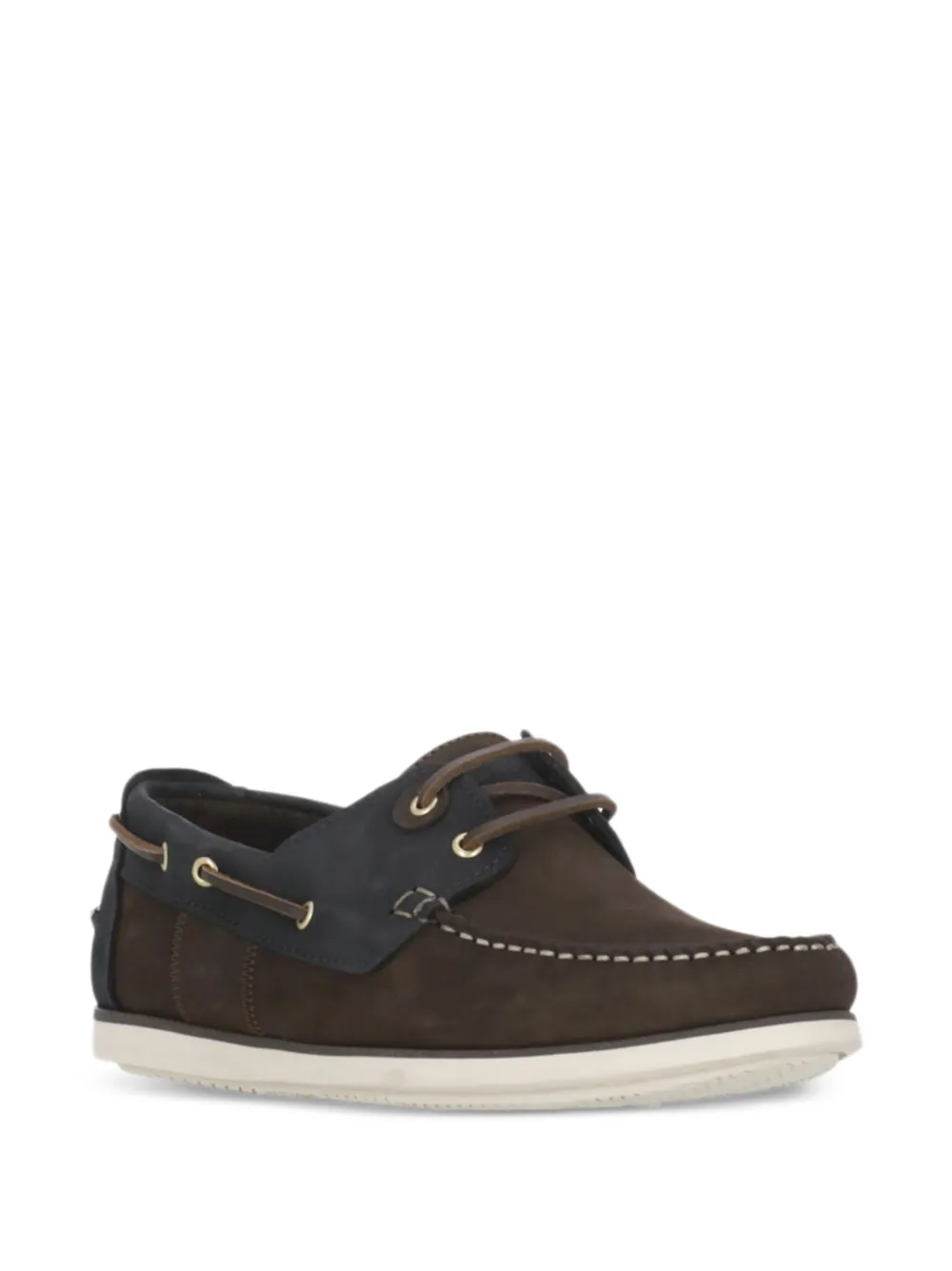 Barbour leather lace-up loafers Brown