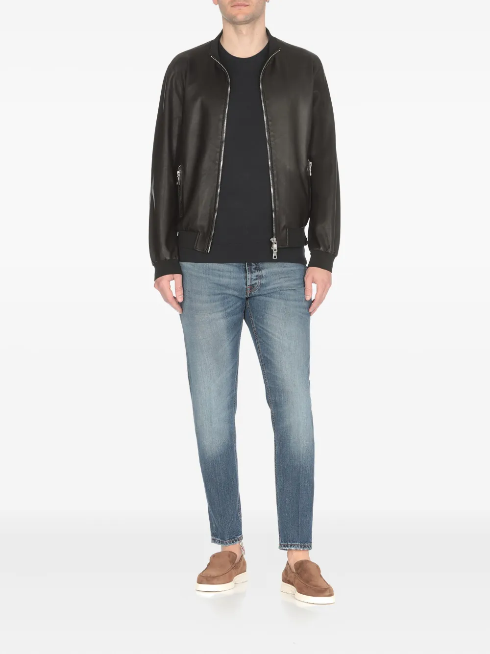 THE JACK LEATHERS Leren jack Zwart