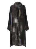 Y's geometric-pattern coat - Black