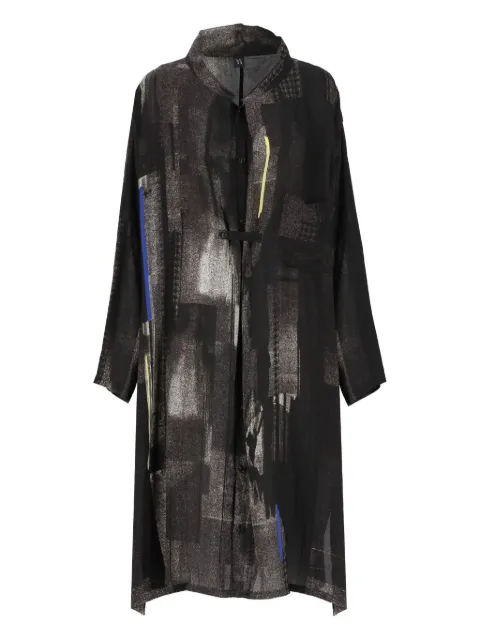 Y's geometric-pattern coat