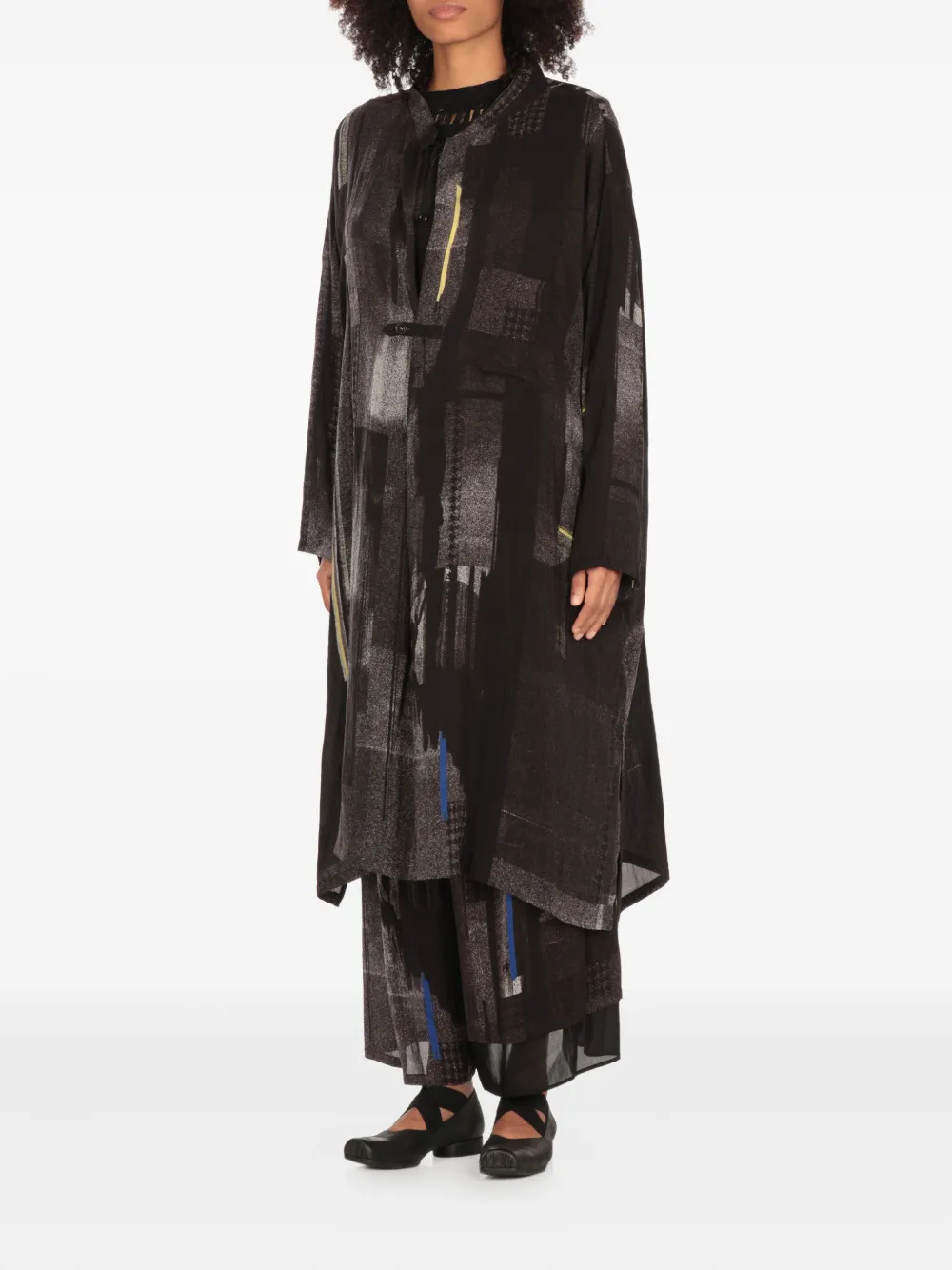 Y's Dress With Geometric Pattern In Black