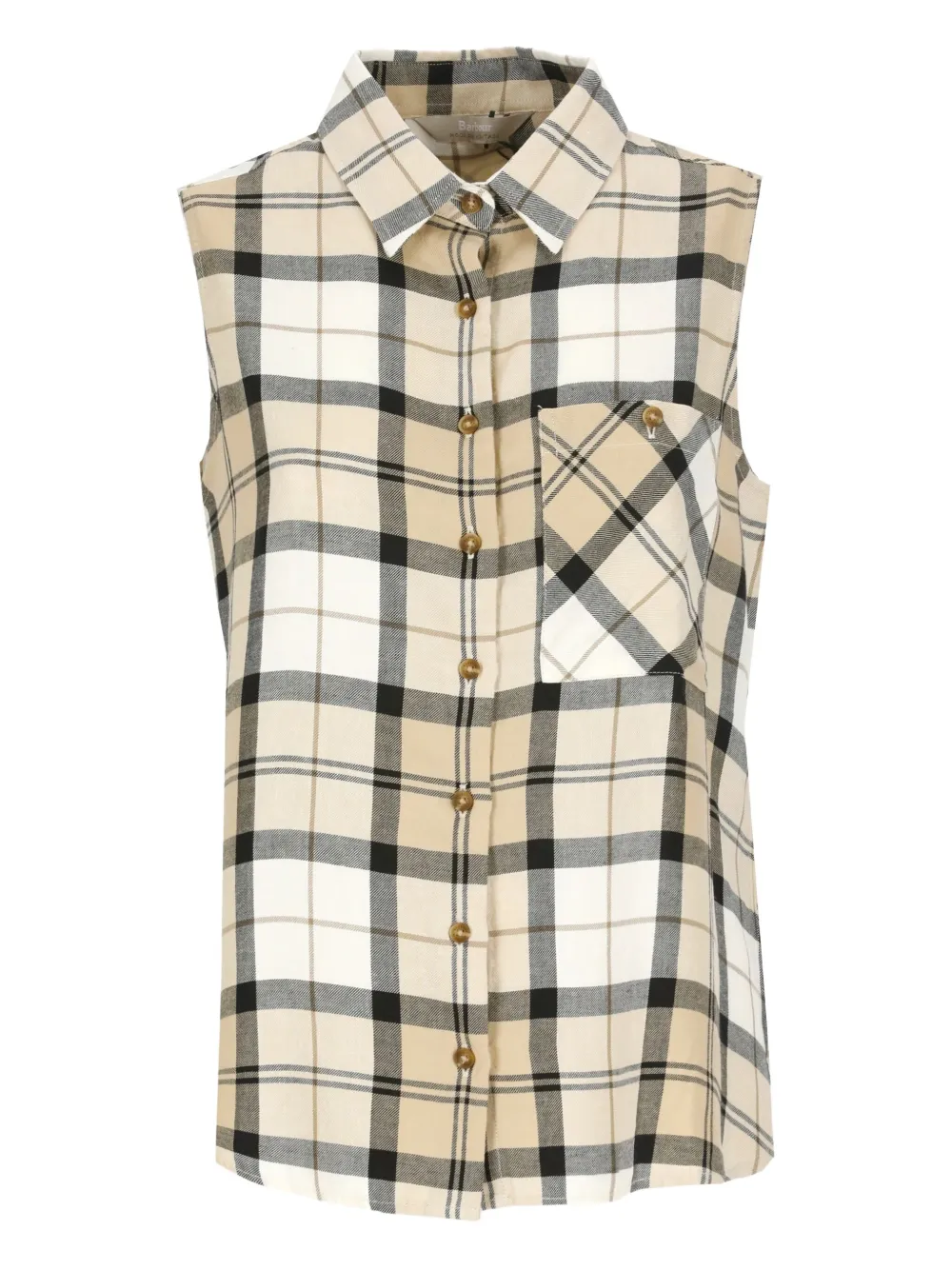 Barbour tartan-check sleeveless shirt - ニュートラル Barbour tartan-check sleeveless shirt - ニュートラル