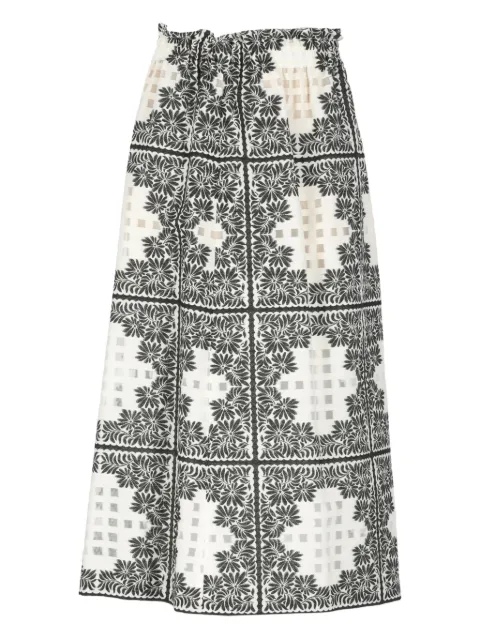 PT Torino floral-pattern elastic-waist midi skirt