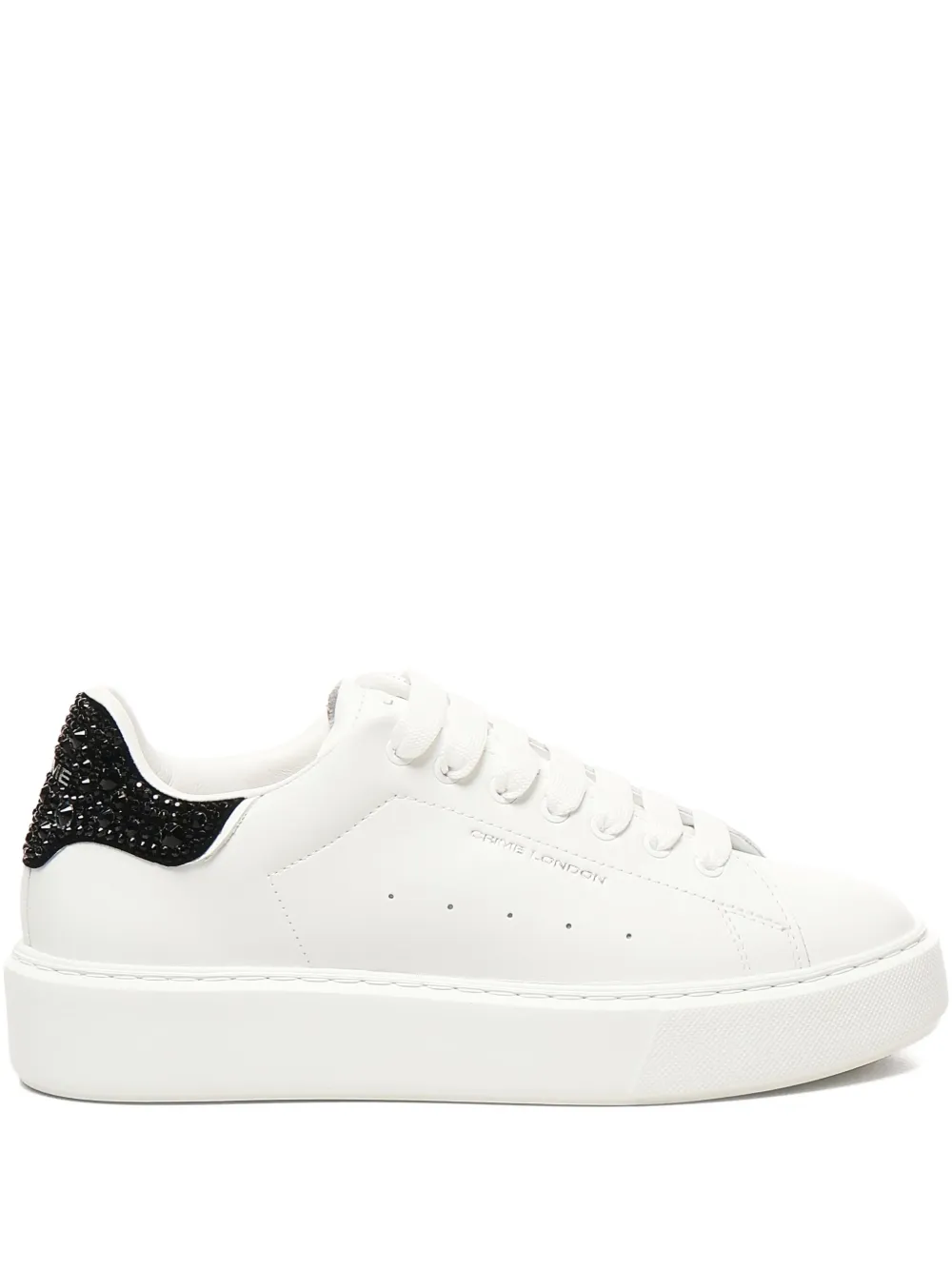 Crime London crystal-embellished platform sneakers Neutrals
