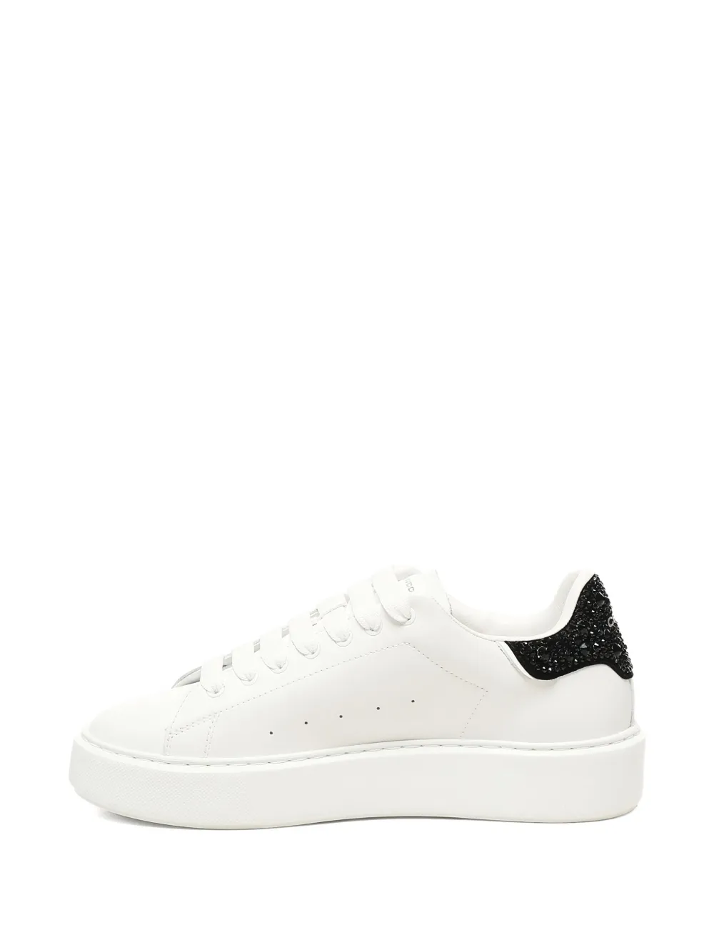 Crime London crystal-embellished platform sneakers Neutrals