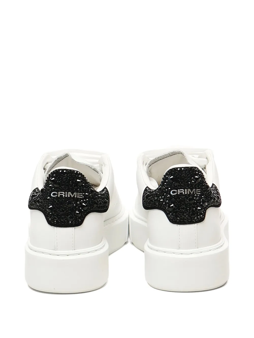 Crime London crystal-embellished platform sneakers Neutrals