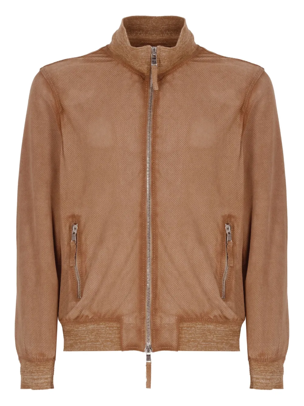 perforated suede jacket