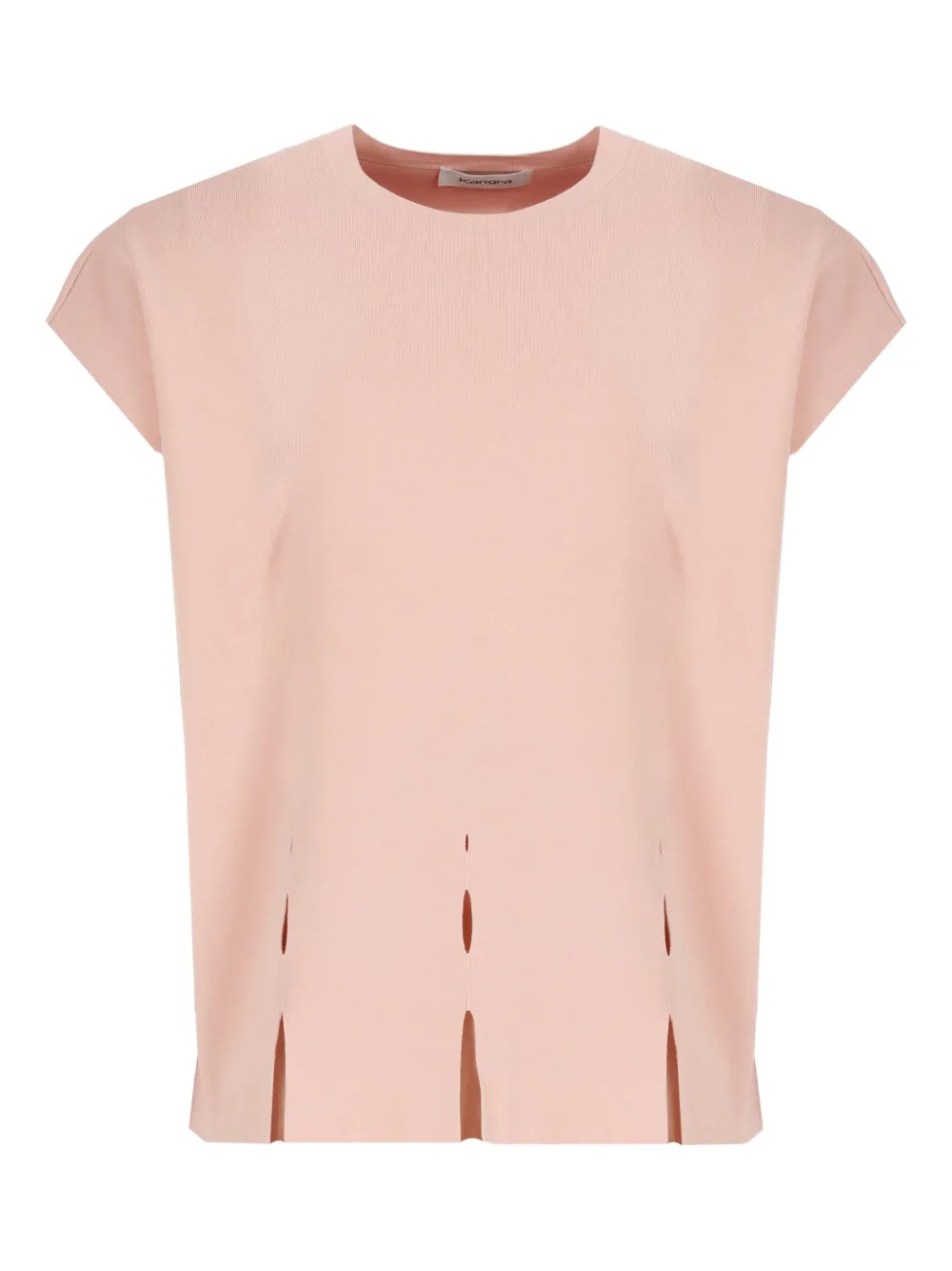 round-neck detailed blouse