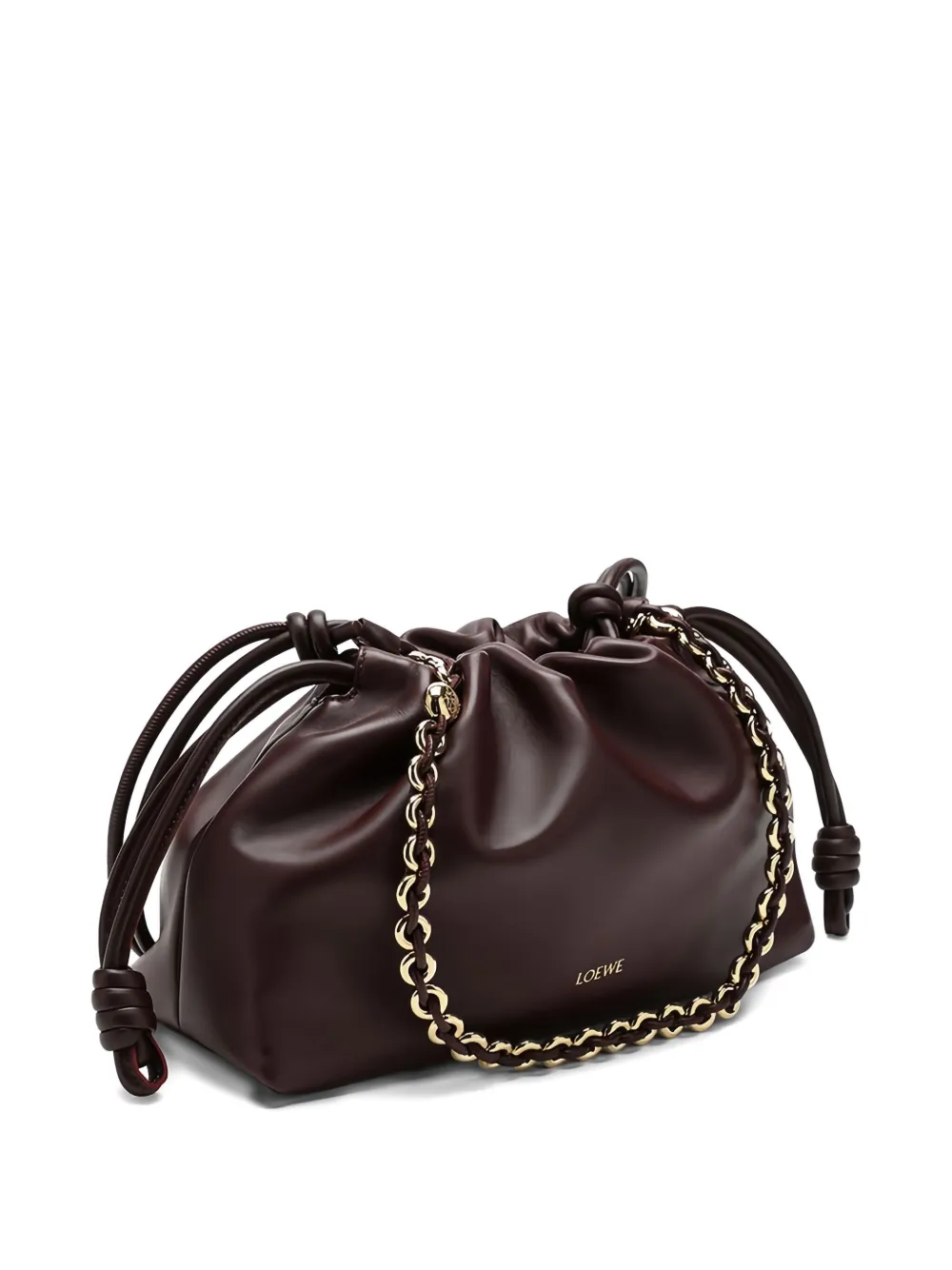 LOEWE Medium Flamenco Purse in Mellow Nappa Lambskin in Red, view 3