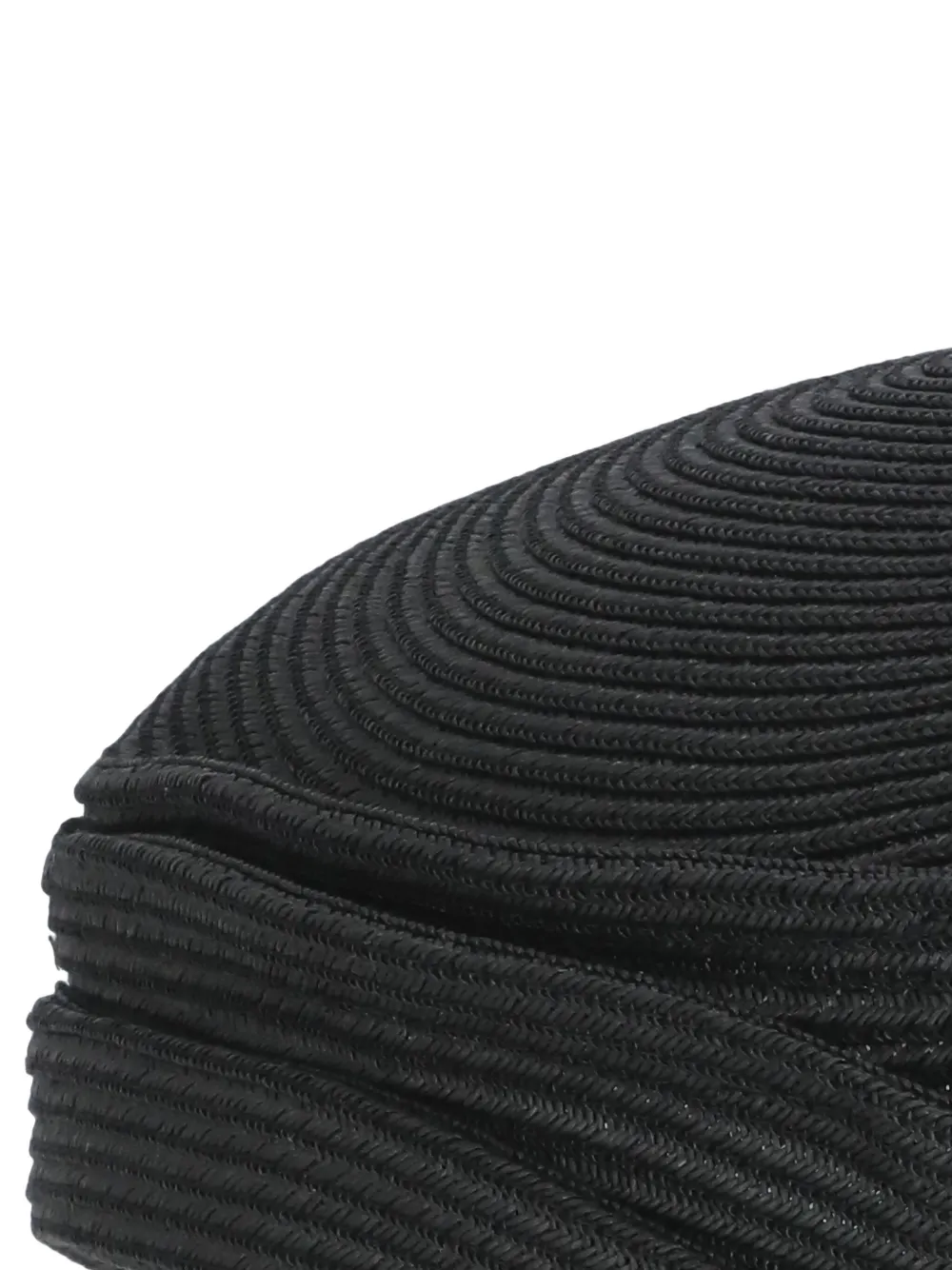 Y's Baret met raffia textuur Zwart