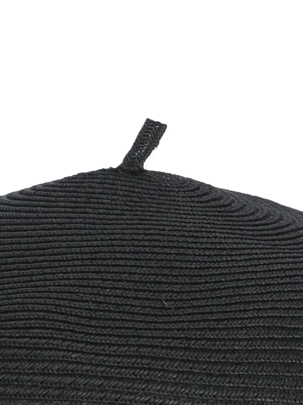 Y's Baret met raffia textuur Zwart