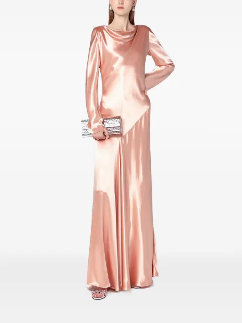 Alberta Ferretti cowl-neck satin maxi dress