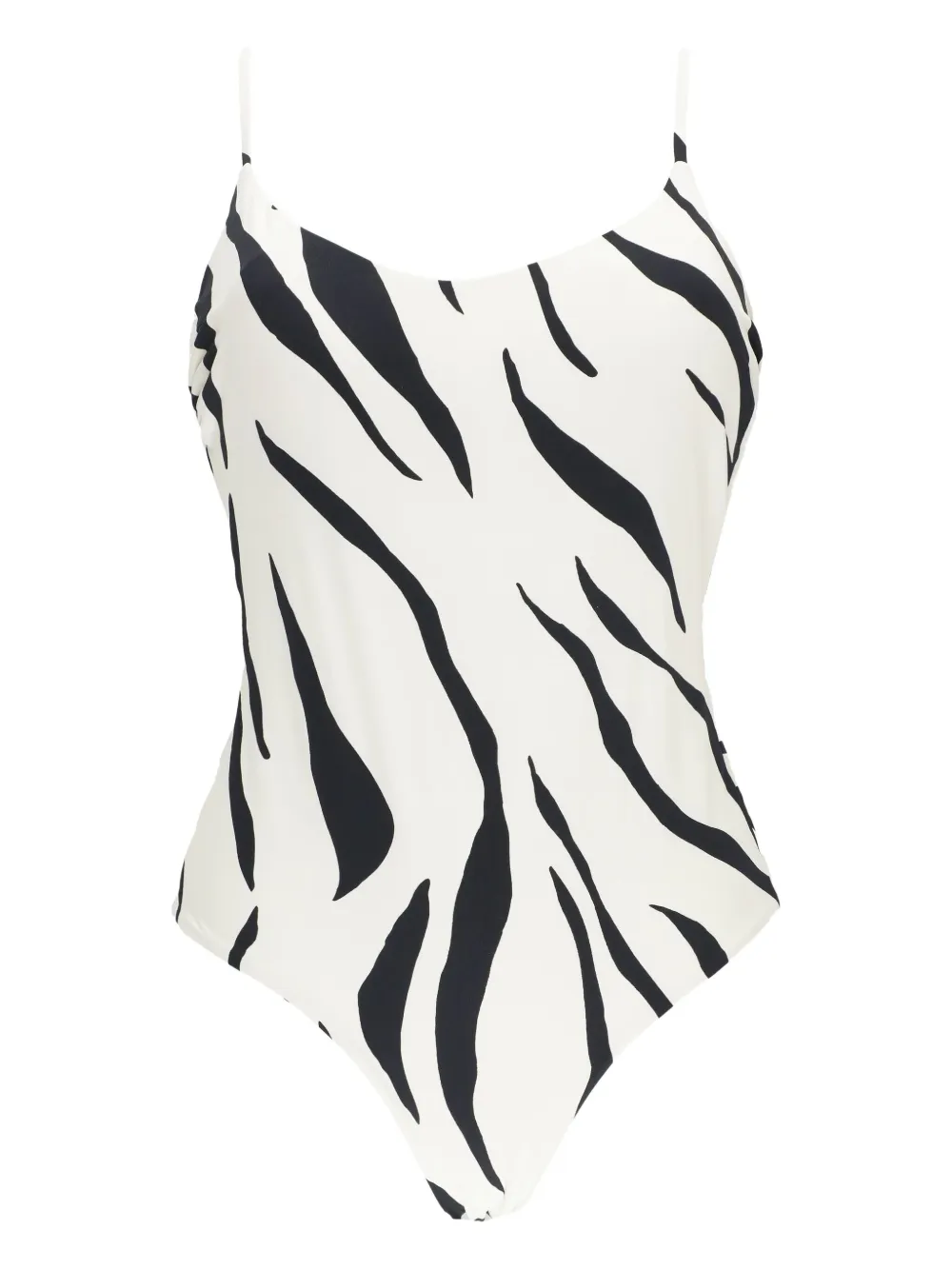 zebra-print swimsuit