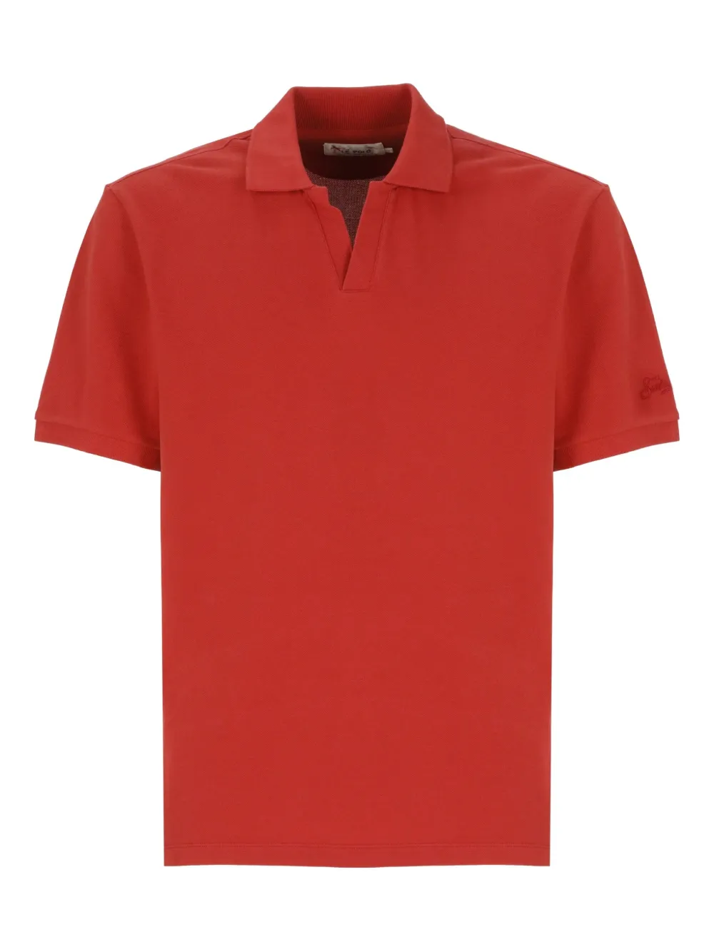 Mc2 Saint Barth Embroidered Cotton T-shirt In Red