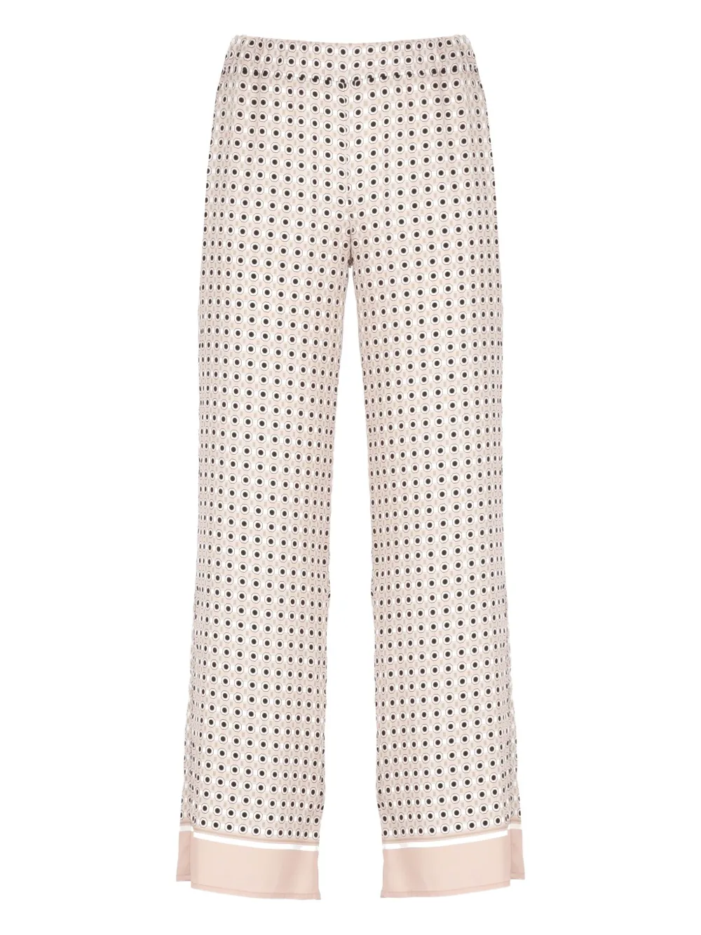geometric-pattern straight trousers