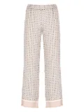 Kangra geometric-pattern straight trousers - Pink