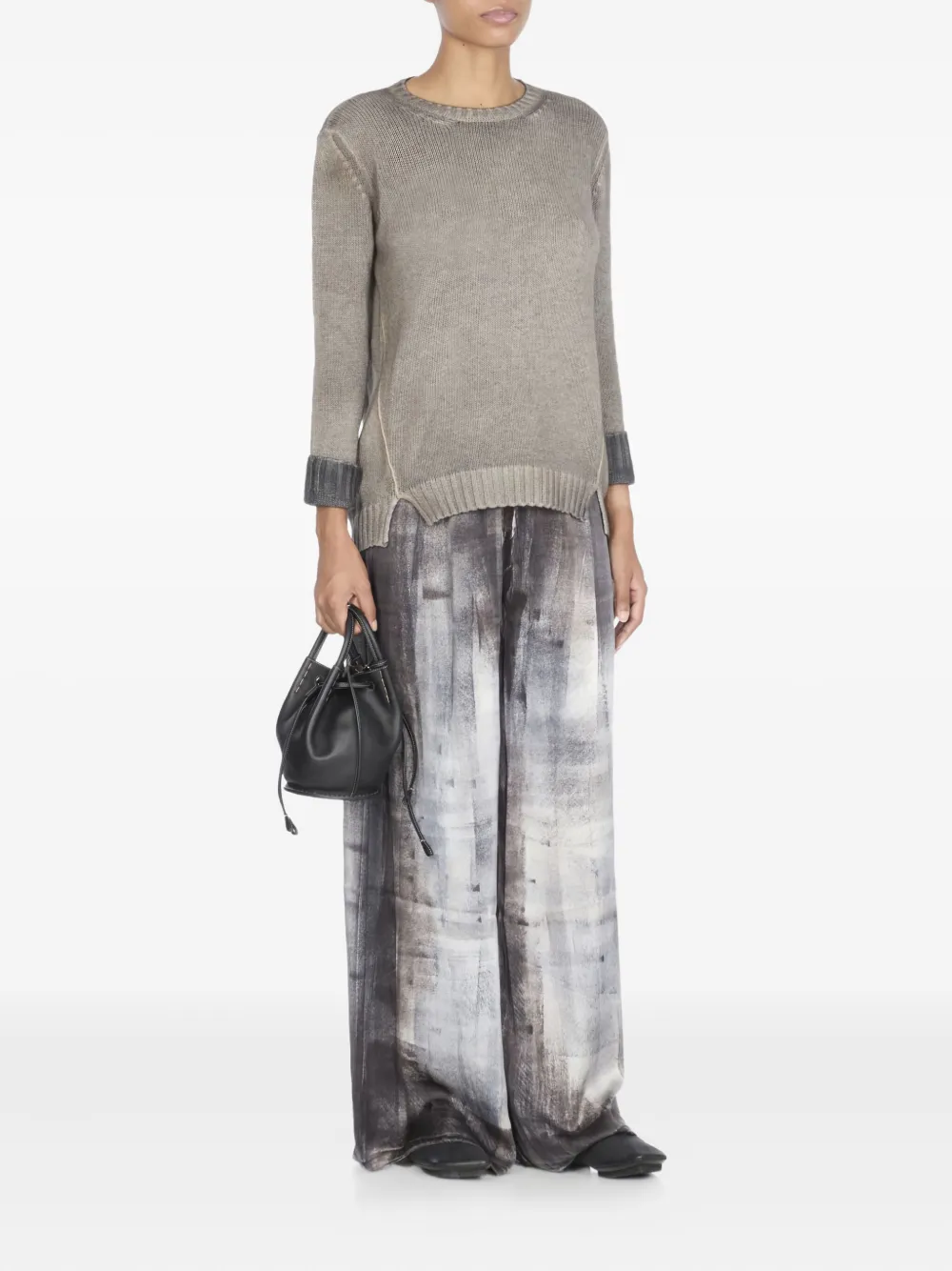 Avant Toi elastic-waistband printed trousers - Grijs