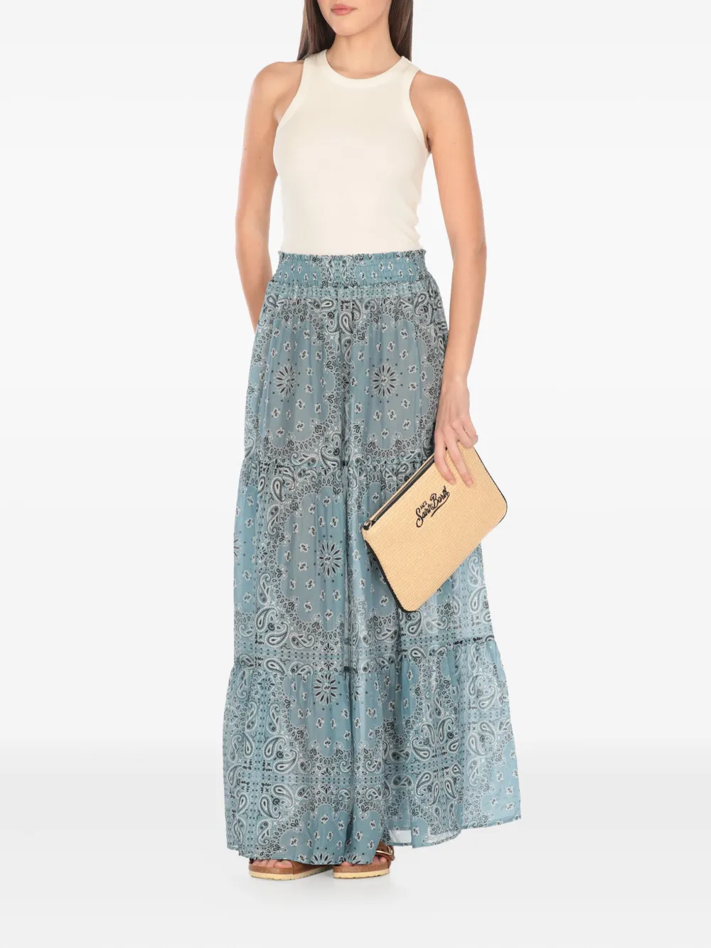 MC2 Saint Barth Cheyenne gelaagde rok met bandanaprint Blauw