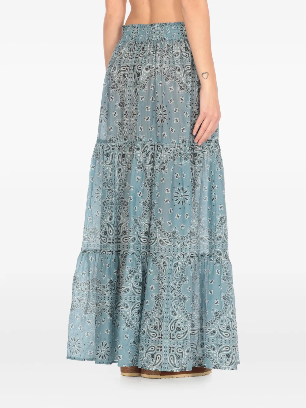 MC2 Saint Barth Cheyenne gelaagde rok met bandanaprint Blauw