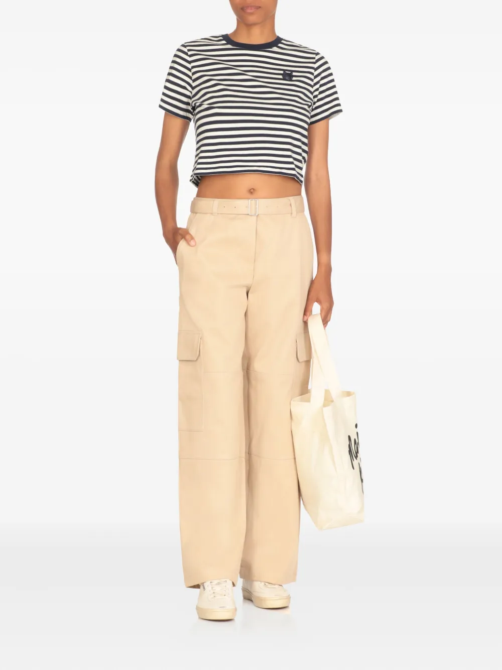 Maison Kitsuné belted cargo pants - Beige