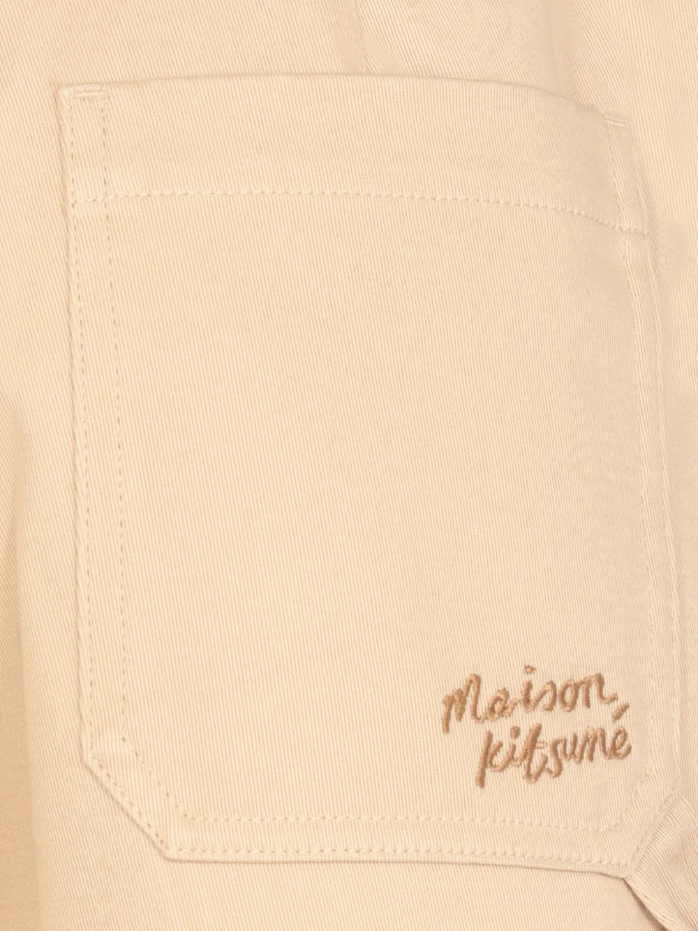 Maison Kitsuné Cargo broek met ceintuur Beige