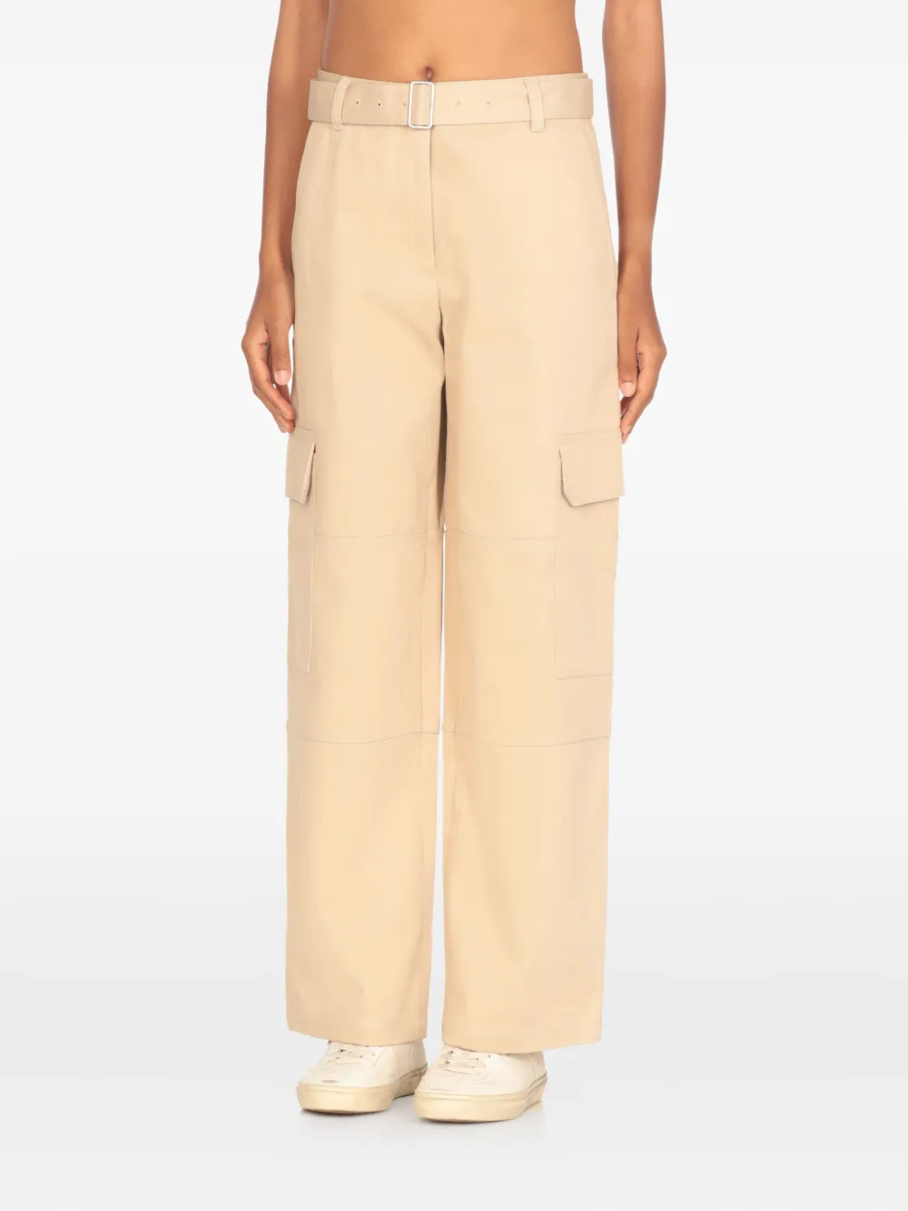 Maison Kitsuné Cargo broek met ceintuur Beige