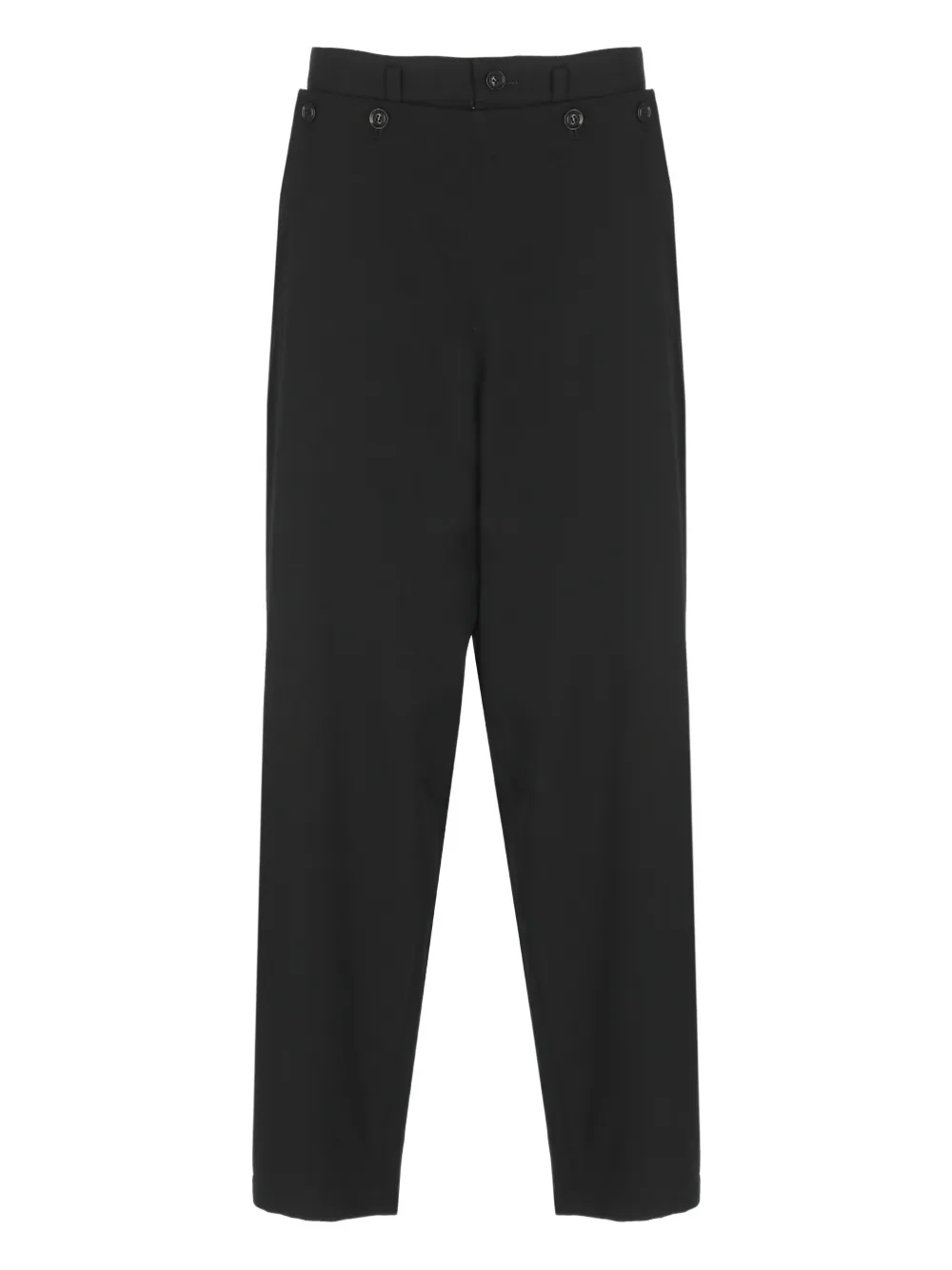 button-fastening slit-pocket trousers