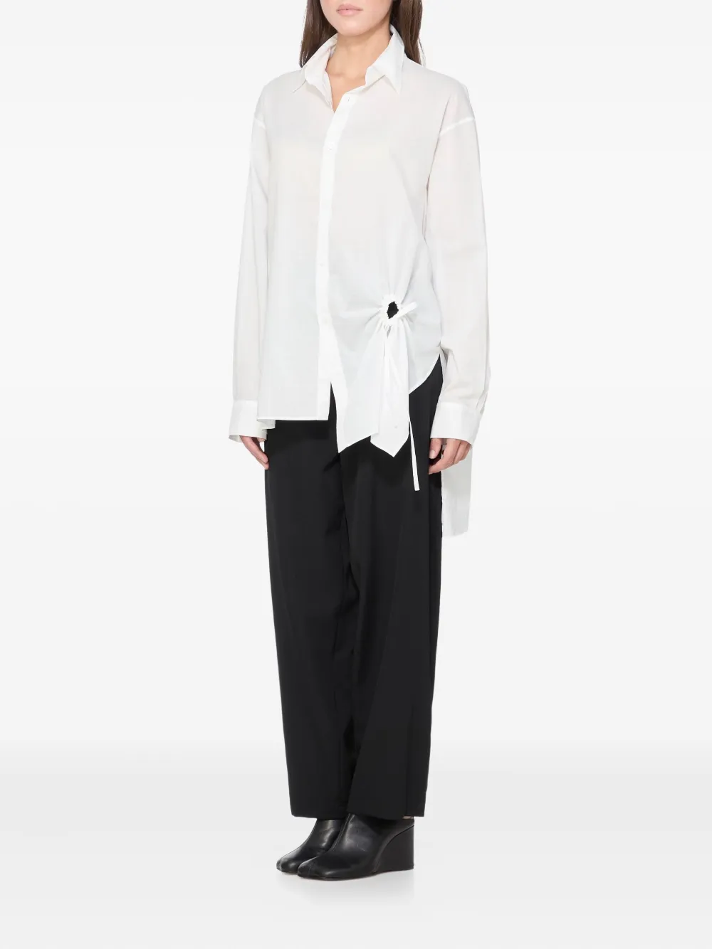 Y's Button-fastening Slit-pocket Trousers In Black