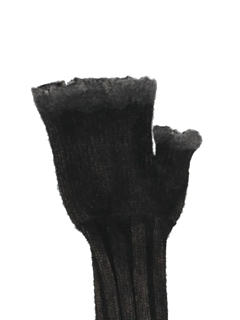 Avant Toi Ribbed Fingerless Gloves In Black