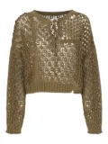 Y's lace-up cut-out sweater - Brown