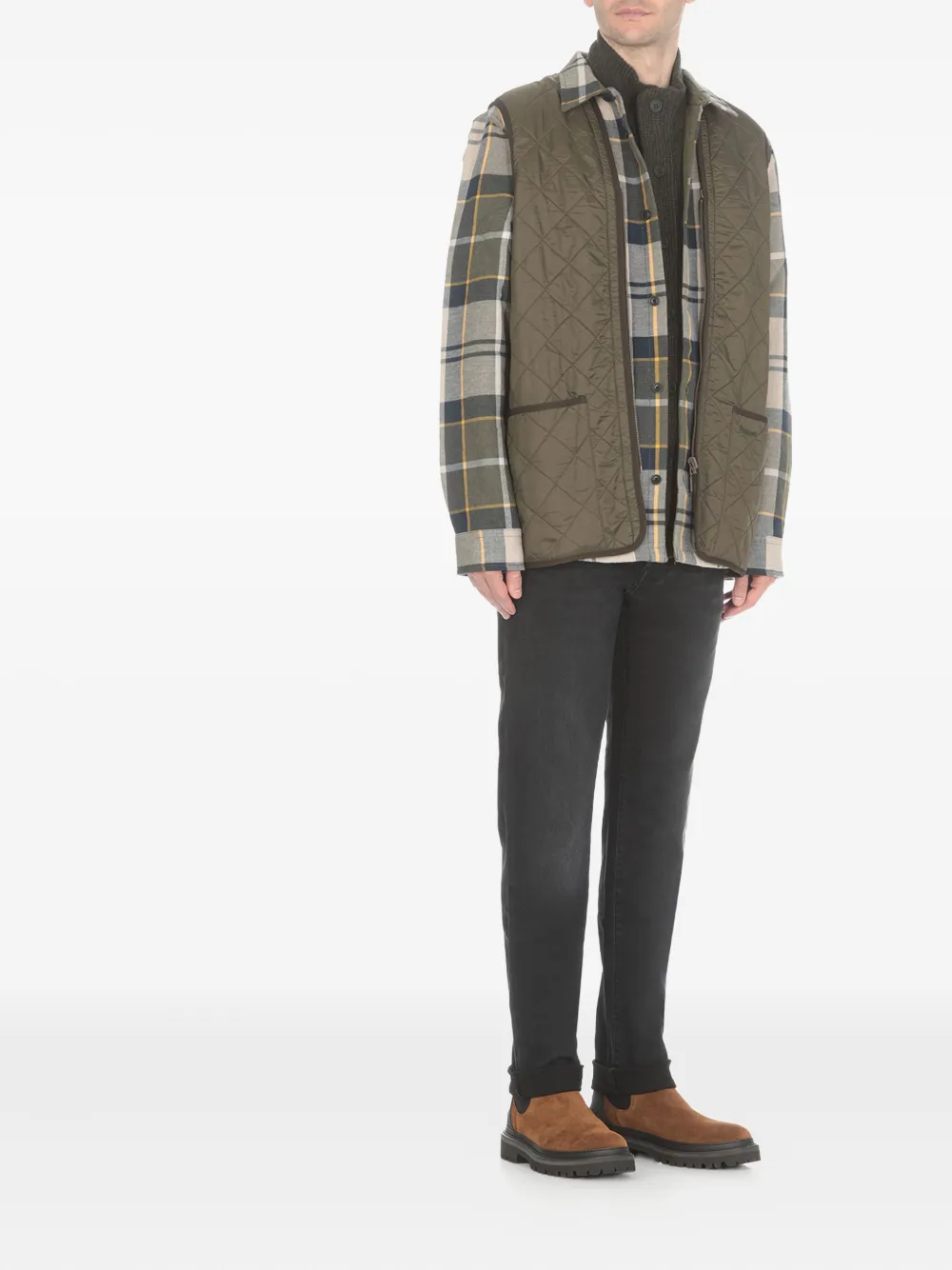 Barbour high-neck wool cardigan Groen