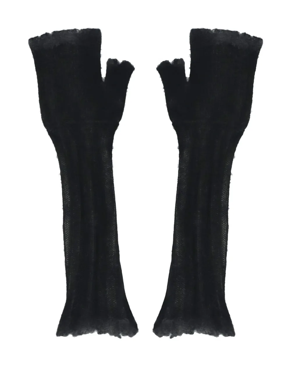 Avant Toi ribbed fingerless gloves | Black | Image 1