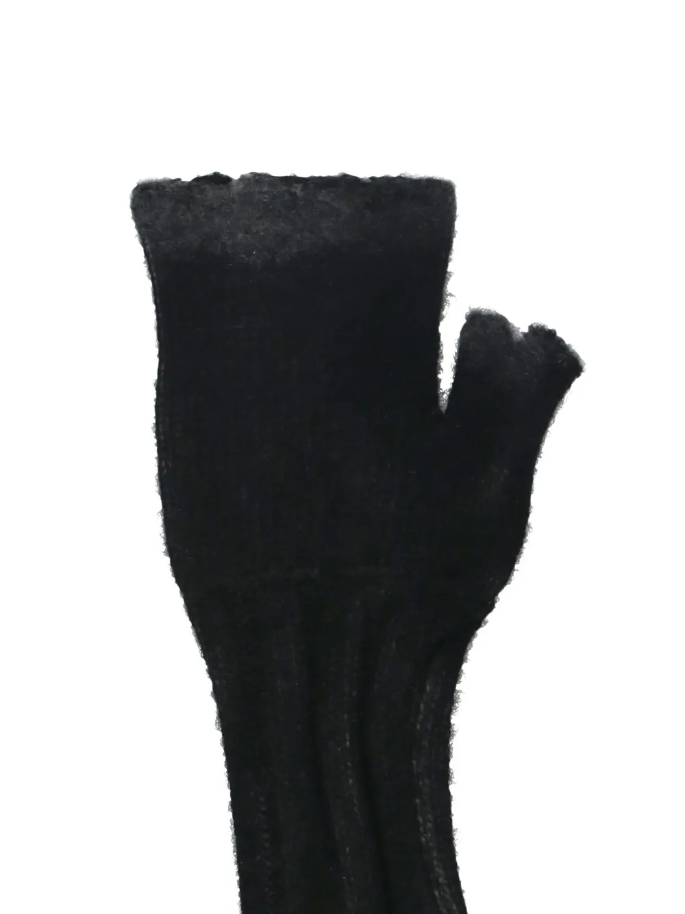Avant Toi Ribbed Fingerless Gloves In Black