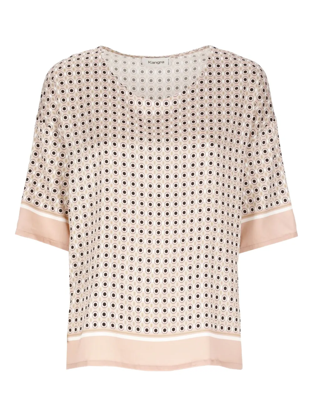 geometric-pattern short-sleeve top