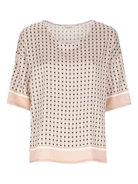 Kangra geometric-pattern short-sleeve top