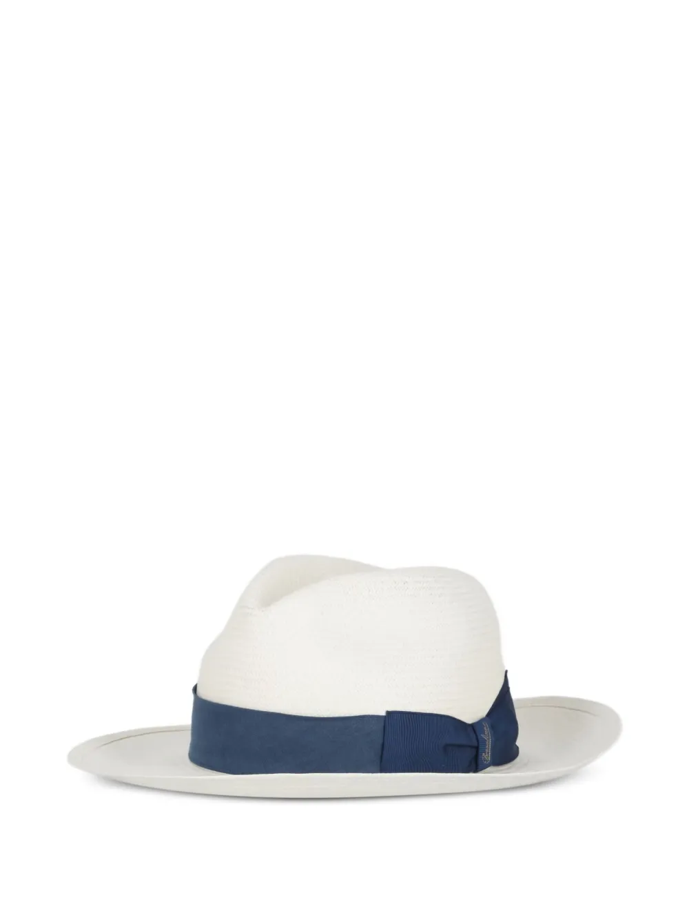 straw ribbon-trim hat