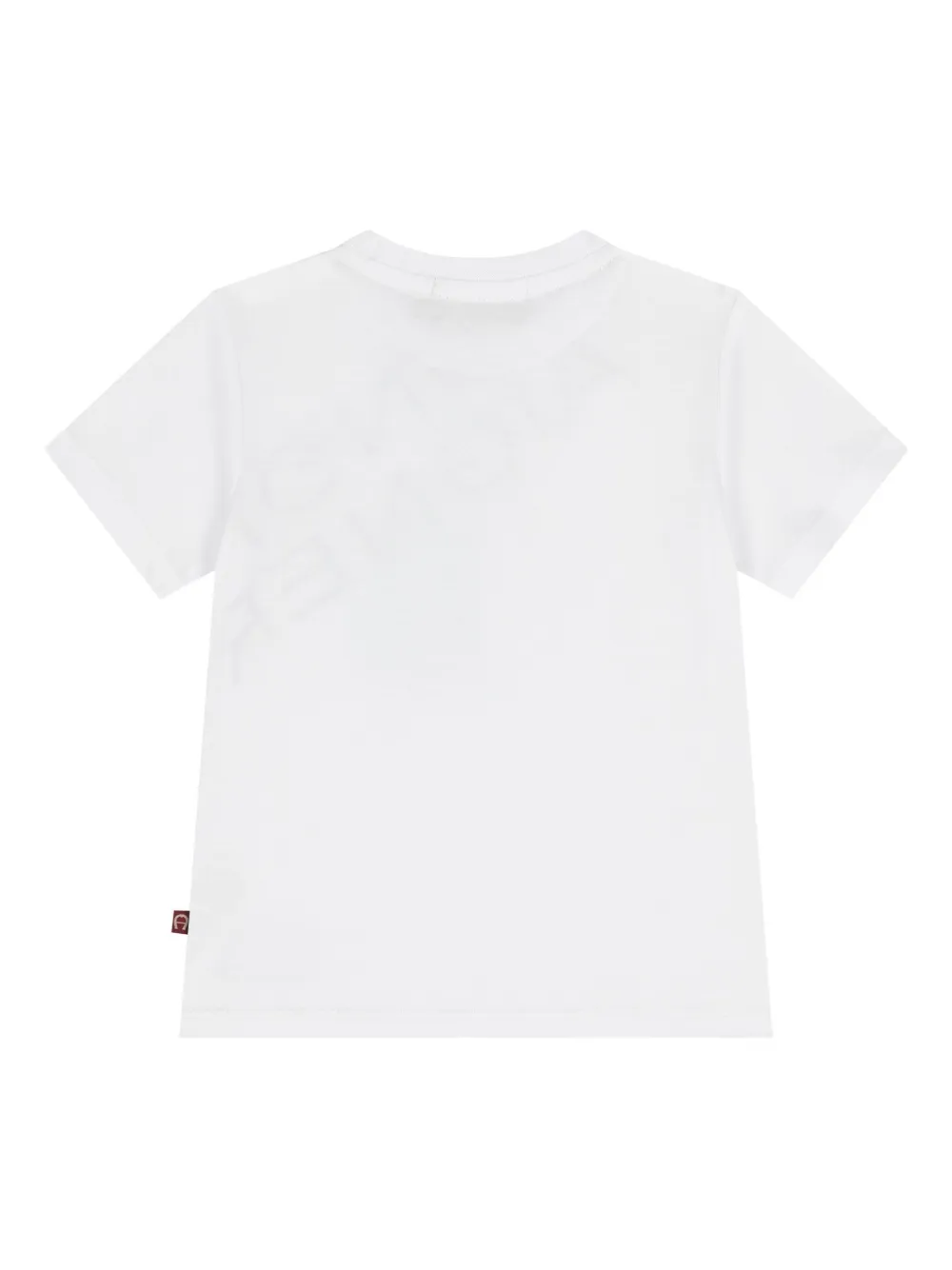 Aigner Kids Katoenen T-shirt met diagonaal logo Wit