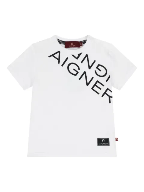 Aigner Kids playera con logo diagonal