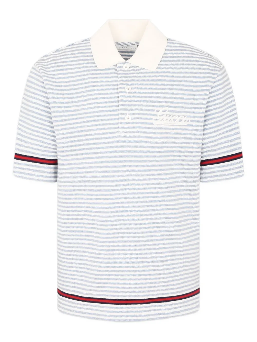 Gucci Kids striped polo shirt Blauw