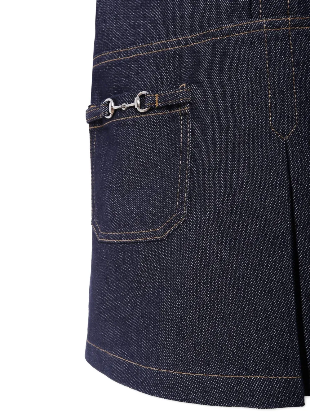 Gucci Kids Spijkerjurk met korte mouwen en kraag Blauw